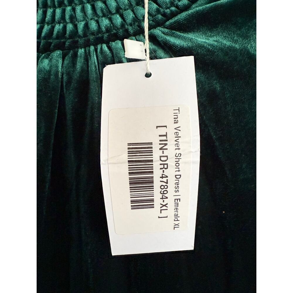 Baltic Born Tina Green Velvet Knee Length Long Sleeved Dress sz XL NWT - Picture 3 of 8